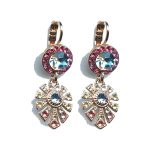 Earrings By Mariana Woman Graceful Aquamarine and Rose Swarovski Crystals