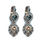 Earrings By Mariana Woman Exquisite Topaz and Montana Blue Swarovski Crystals