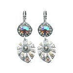 Earrings By Mariana Woman Vibrant Black Diamond and Greige Swarovski Crystals - Image 2