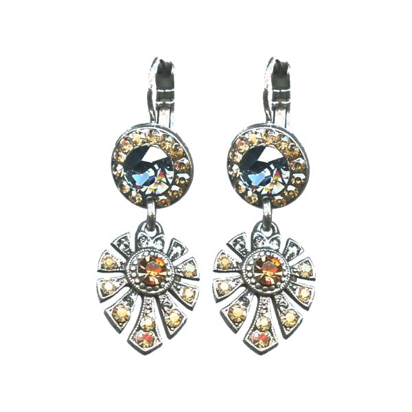 Earrings By Mariana Woman Stylish Champagne and Amber Swarovski Crystals