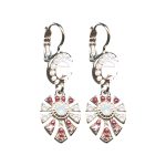 Earrings By Mariana Woman Dazzling Pearl and Rose Opal Swarovski Crystals - Image 2