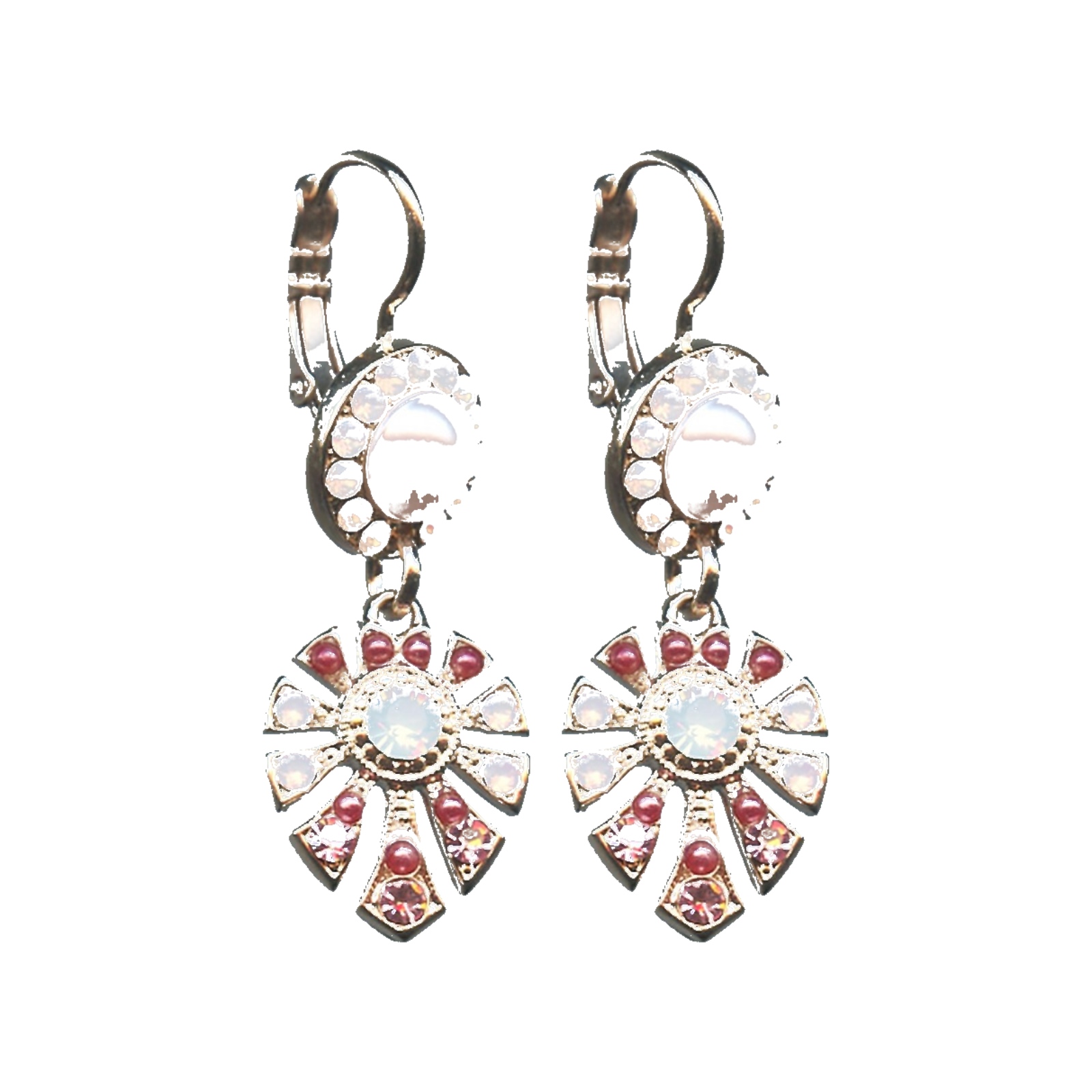 E-1514-3-223-1-SP6 Earrings By Mariana Woman Dazzling Pearl and Rose Opal Swarovski Crystals - Image 1