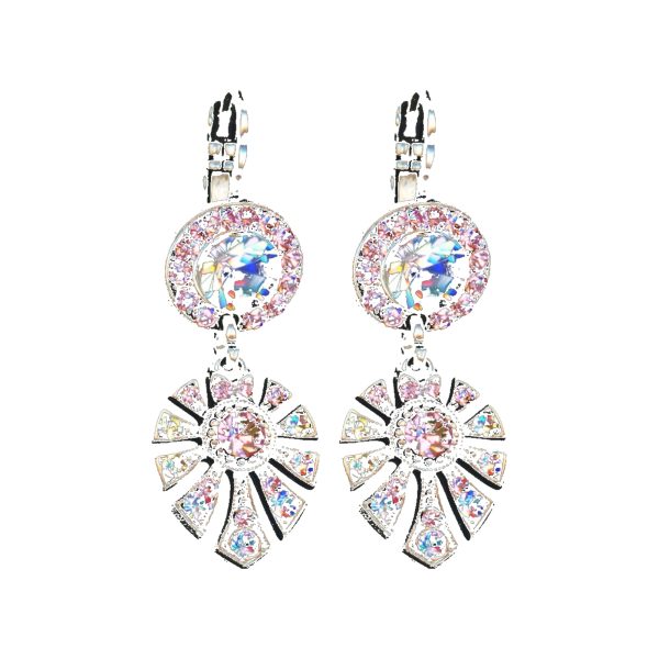 Earrings By Mariana Woman Dazzling Vitral Medium and Light Rose Swarovski Crystals