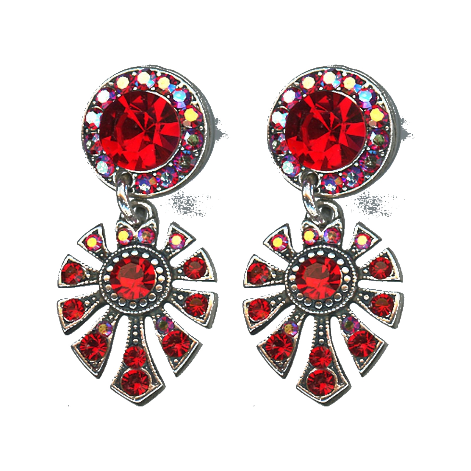 E-1514-3-227-SP6 Earrings By Mariana Woman Luxurious Light Siam Swarovski Crystals - Image 1