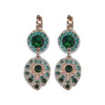Earrings By Mariana Woman Luminous Blue Zircon and Emerald Swarovski Crystals - Image 2