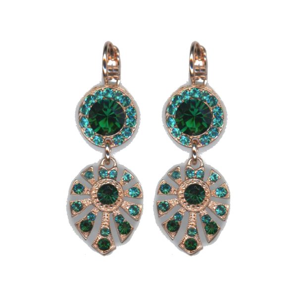 Earrings By Mariana Woman Luminous Blue Zircon and Emerald Swarovski Crystals
