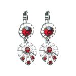 Earrings By Mariana Woman Luminous Crimson Red and Iridescent Crystal Swarovski Crystals - Image 2