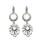 Earrings By Mariana Woman Glamorous Opal and Silk and Light Peach Swarovski Crystals