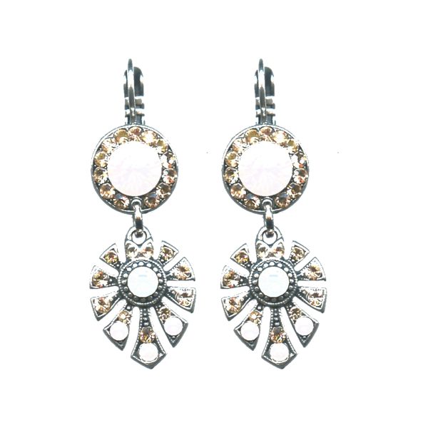 Earrings By Mariana Woman Glamorous Opal and Silk and Light Peach Swarovski Crystals