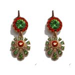 Earrings By Mariana Woman Charming Peridot and Hyacinth Swarovski Crystals