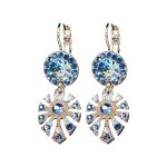 Earrings By Mariana Woman Lovely Capri Blue and Aquamarine Swarovski Crystals - Image 2