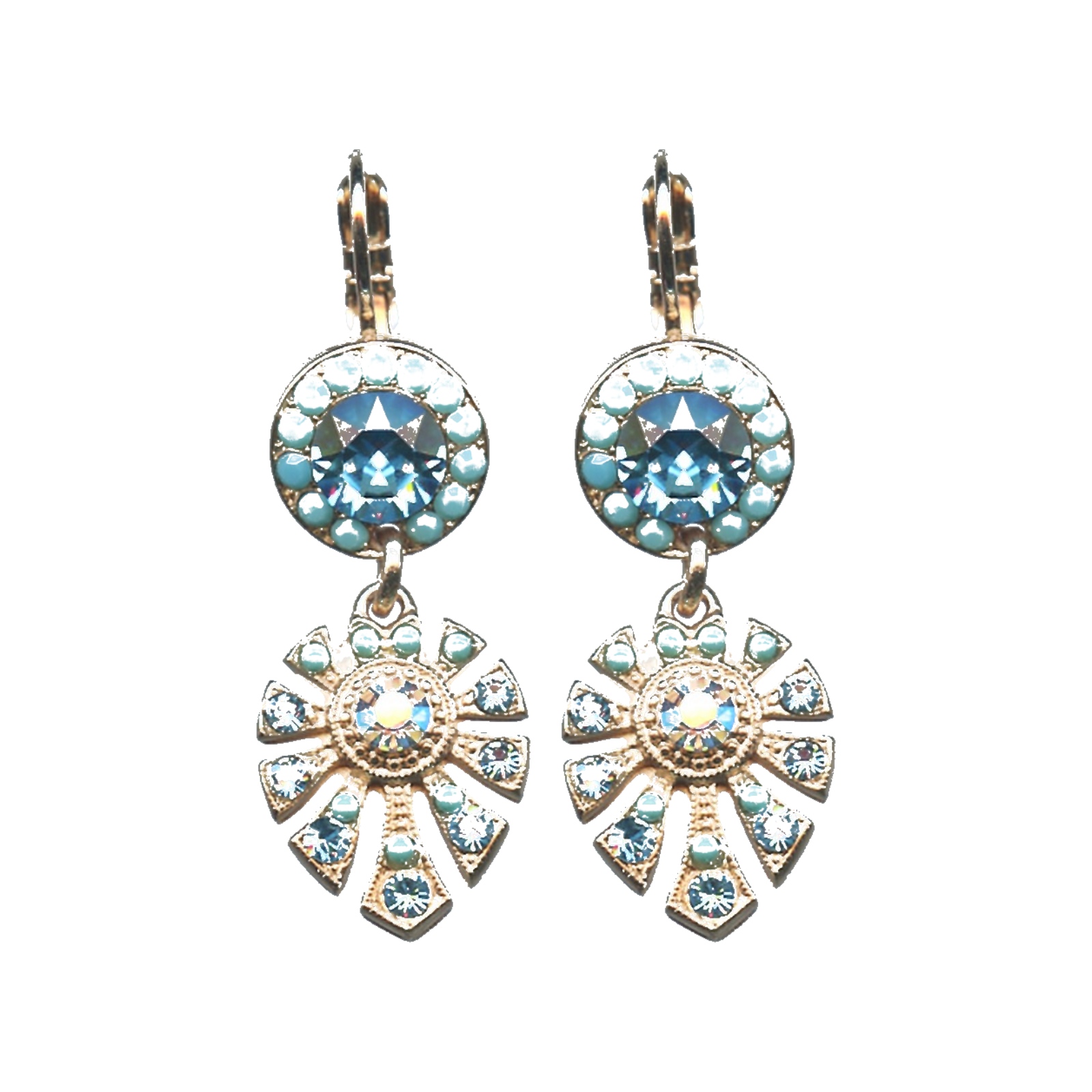E-1514-3-267-SP6 Earrings By Mariana Woman Beautiful Turquoise Swarovski Crystals - Image 1