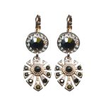 Earrings By Mariana Woman Dazzling Black and Clear Swarovski Crystals - Image 2