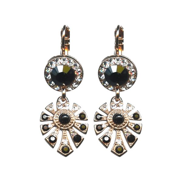 Earrings By Mariana Woman Dazzling Black and Clear Swarovski Crystals