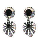 Earrings By Mariana Woman Contemporary AB and Jet Swarovski Crystals
