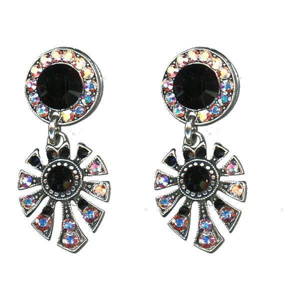 Earrings By Mariana Woman Contemporary AB and Jet Swarovski Crystals