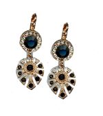Earrings By Mariana Woman Stunning Quartz and Jet Swarovski Crystals - Image 2