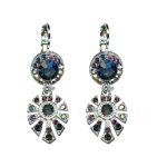 Earrings By Mariana Woman Classic Capri Blue and Fuchsia Swarovski Crystals - Image 2