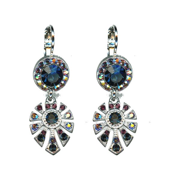 Earrings By Mariana Woman Classic Capri Blue and Fuchsia Swarovski Crystals