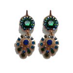 Earrings By Mariana Woman Luminous Opal and Light Turquoise Swarovski Crystals - Image 2