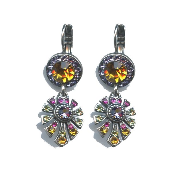 Earrings By Mariana Woman Exquisite Turquoise and Fuchsia Swarovski Crystals