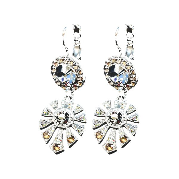 Earrings By Mariana Woman Charming Topaz and Silver Night Swarovski Crystals