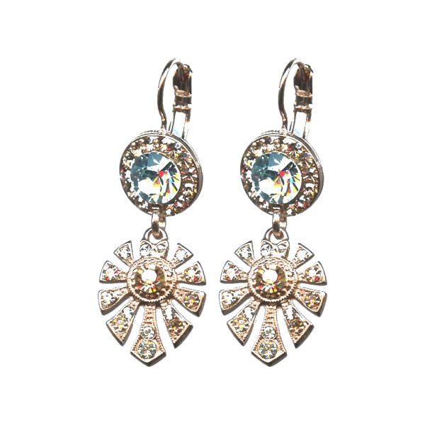 Earrings By Mariana Woman Stunning Lt.Peach and Light Azore Swarovski Crystals
