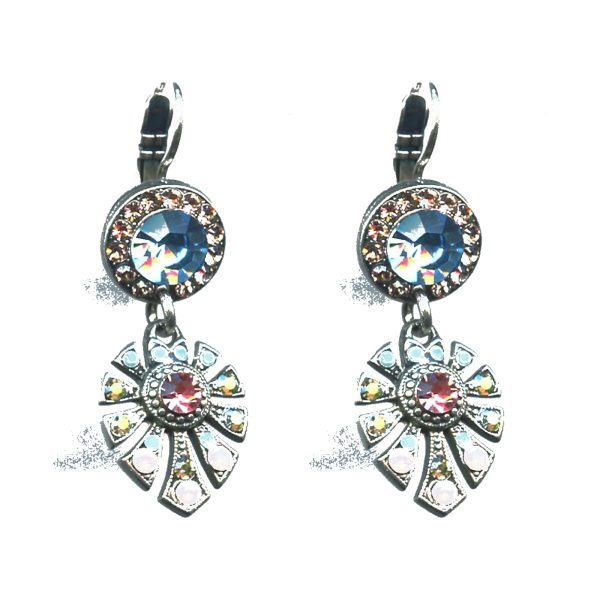 Earrings By Mariana Woman Luxurious Sky Blue and Fuchsia Pink Swarovski Crystals