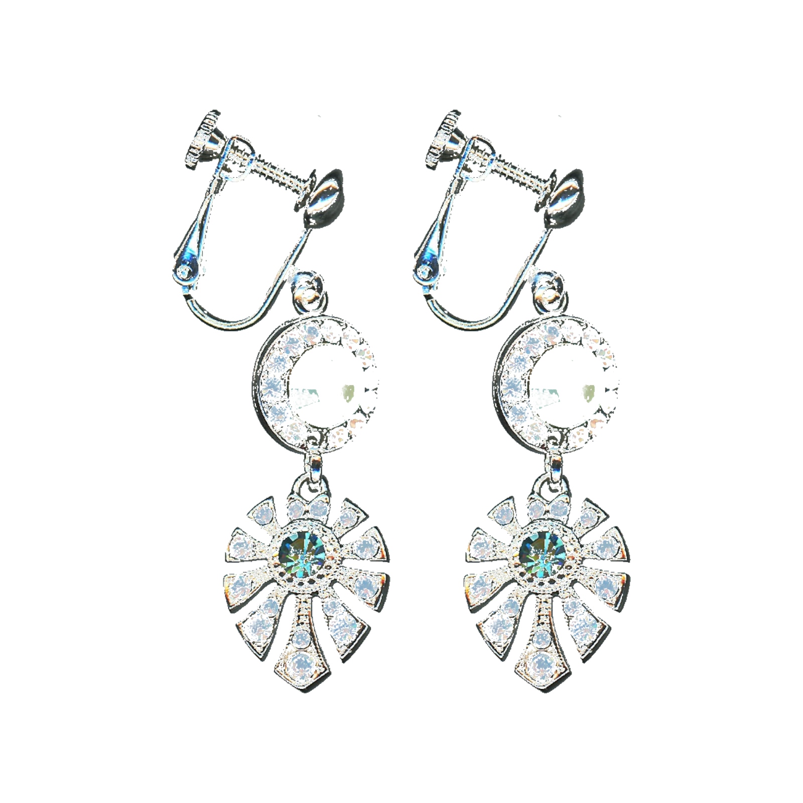 E-1514-3-390-1-SP6 Earrings By Mariana Woman Beautiful Opal and Blue Zircon Swarovski Crystals - Image 1