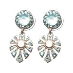 Earrings By Mariana Woman Beautiful Opal and Lt.Turquoise Swarovski Crystals - Image 2