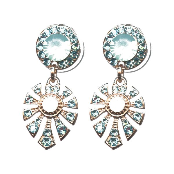 Earrings By Mariana Woman Beautiful Opal and Lt.Turquoise Swarovski Crystals