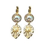 Earrings By Mariana Woman Vibrant Pearl and Champagne Swarovski Crystals