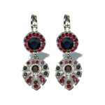 Earrings By Mariana Woman Graceful Ruby and Jet Swarovski Crystals - Image 2