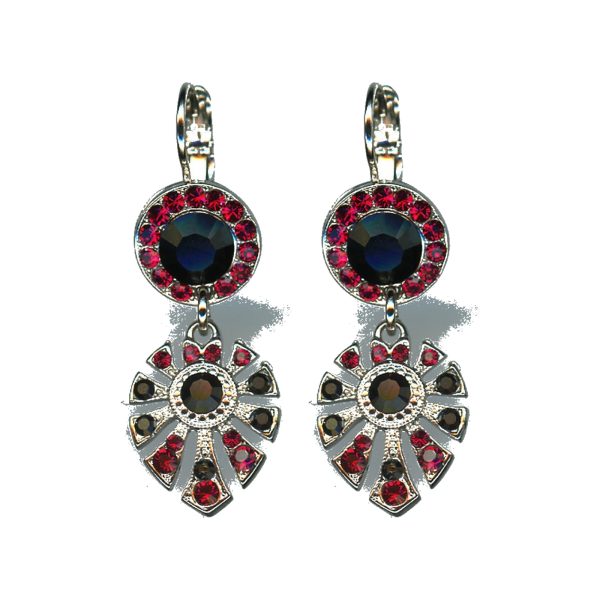 Earrings By Mariana Woman Graceful Ruby and Jet Swarovski Crystals
