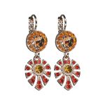 Earrings By Mariana Woman Radiant Coral and Orange Swarovski Crystals