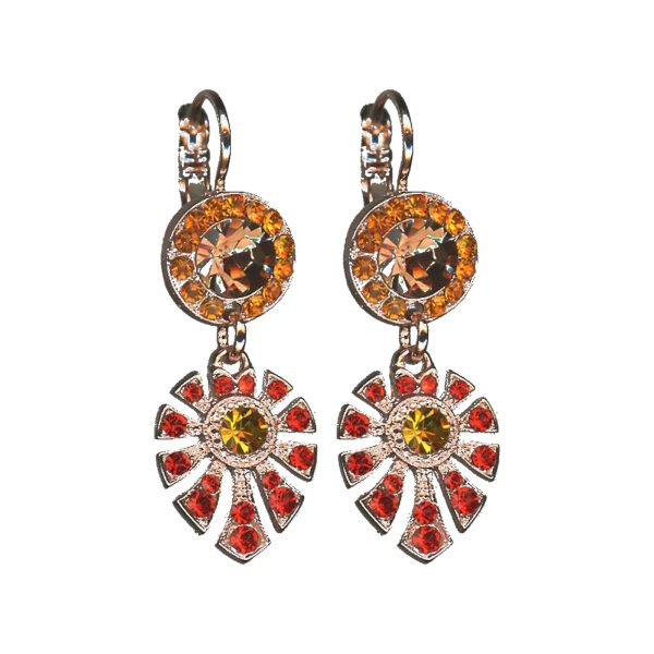 Earrings By Mariana Woman Radiant Coral and Orange Swarovski Crystals