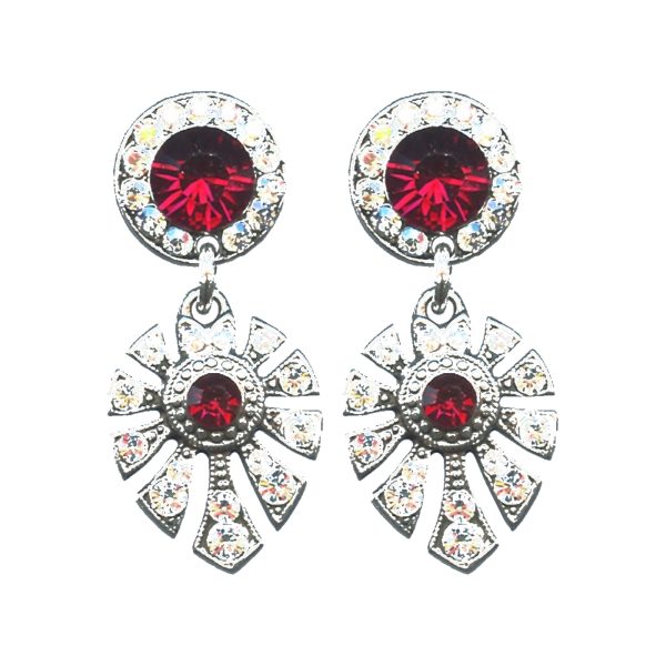 Earrings By Mariana Woman Exquisite Ruby and Moonlight Swarovski Crystals