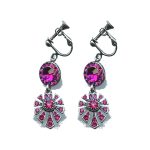 Earrings By Mariana Woman Modern Fuchsia Swarovski Crystals