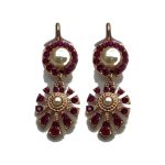 Earrings By Mariana Woman Radiant Pearl and Fuchsia Swarovski Crystals
