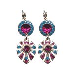 Earrings By Mariana Woman Contemporary Opal and Fuchsia Swarovski Crystals