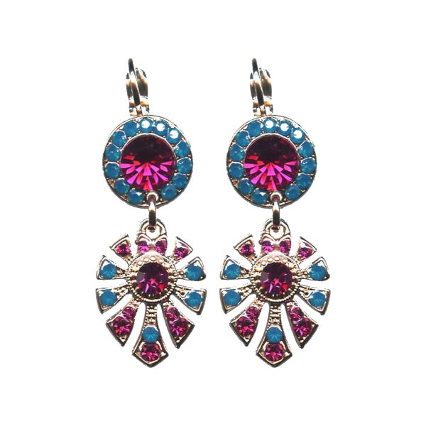 Earrings By Mariana Woman Contemporary Opal and Fuchsia Swarovski Crystals