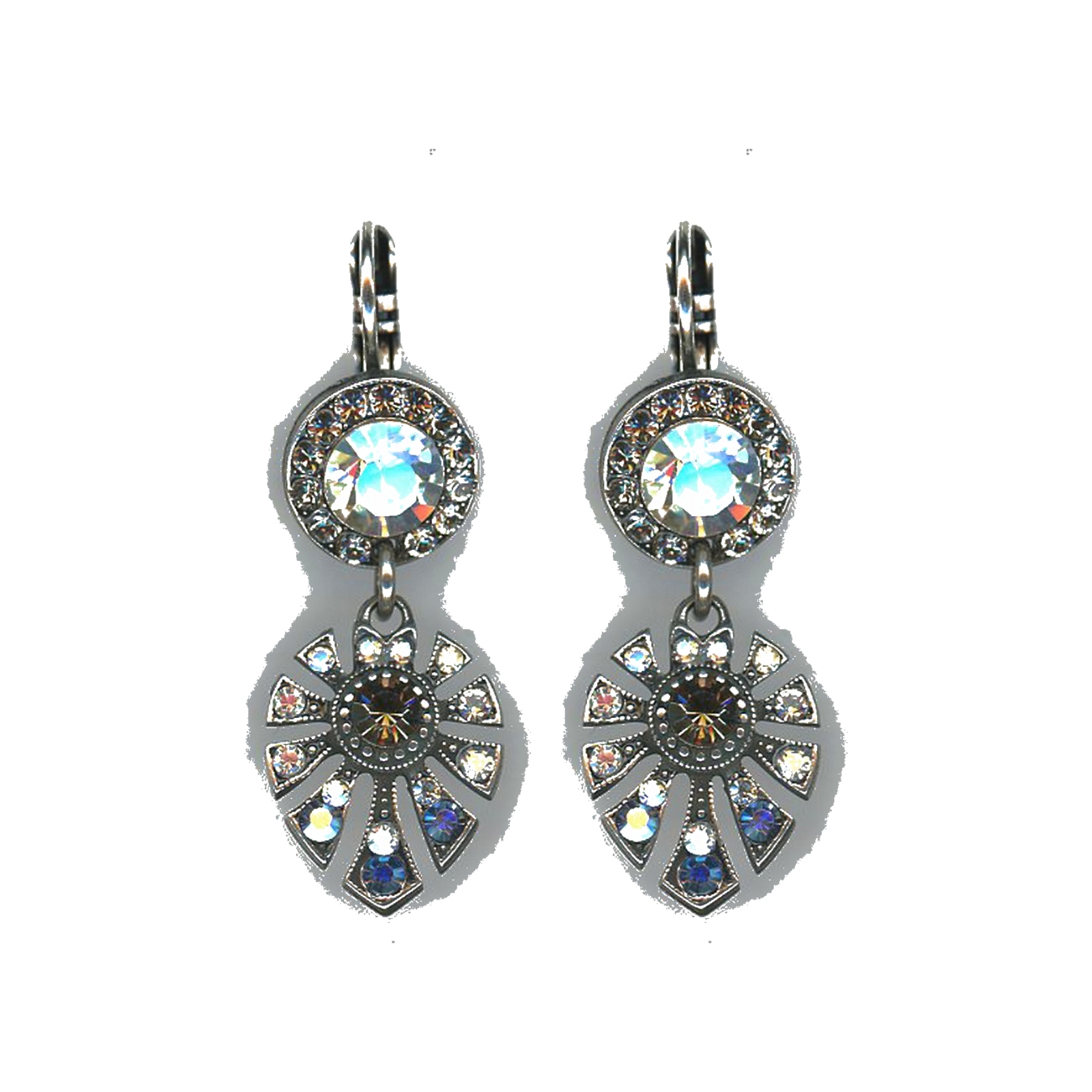 E-1514-3-512-SP6 Earrings By Mariana Woman Timeless Clear and Black Diamond Swarovski Crystals - Image 1
