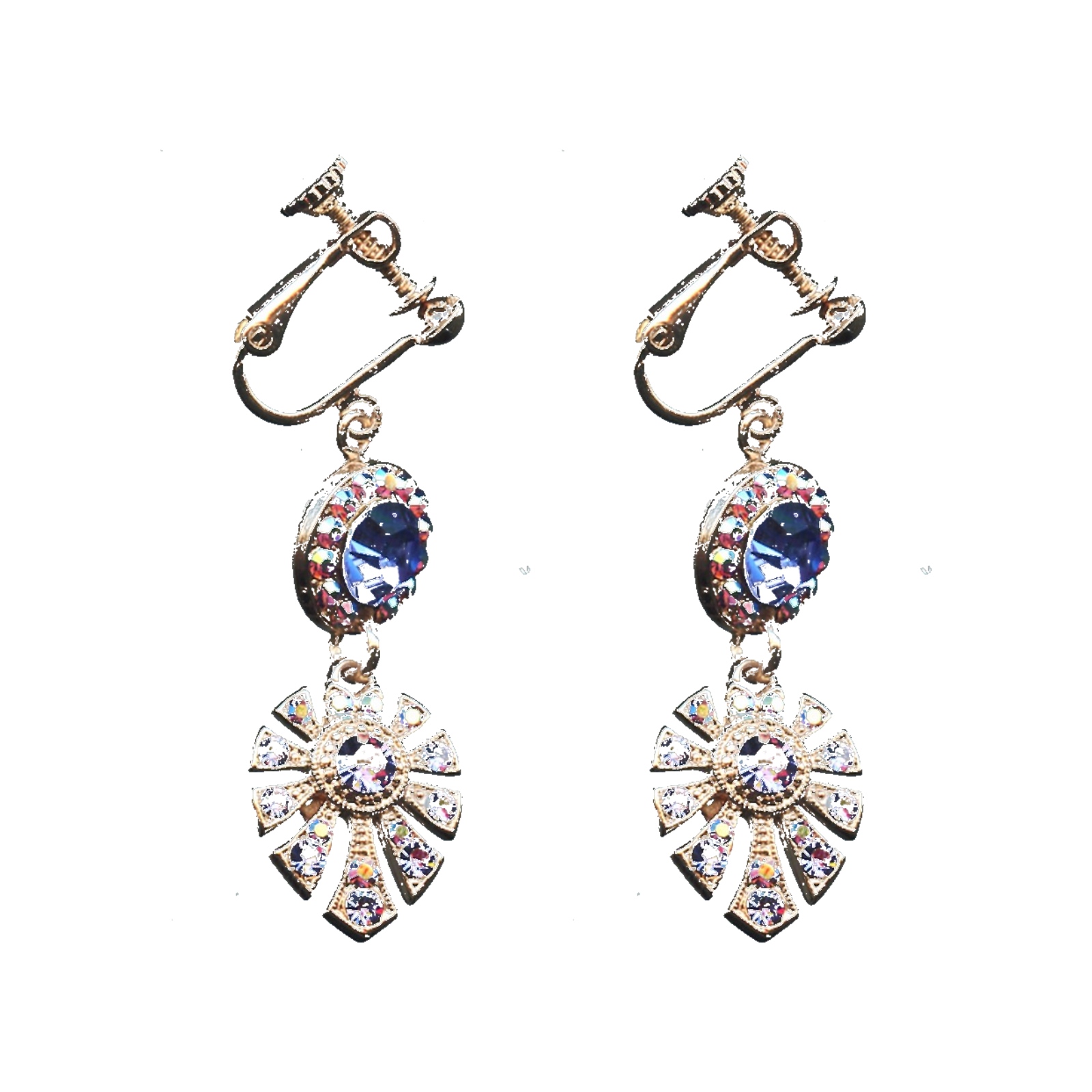 E-1514-3-539-SP6 Earrings By Mariana Woman Striking Tanzanite Swarovski Crystals - Image 1