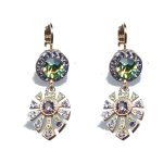 Earrings By Mariana Woman Refined Peridot and Tanzanite Swarovski Crystals