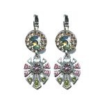 Earrings By Mariana Woman Graceful Light Blue and Purple Swarovski Crystals