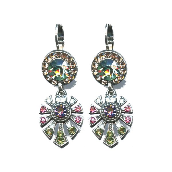 Earrings By Mariana Woman Graceful Light Blue and Purple Swarovski Crystals
