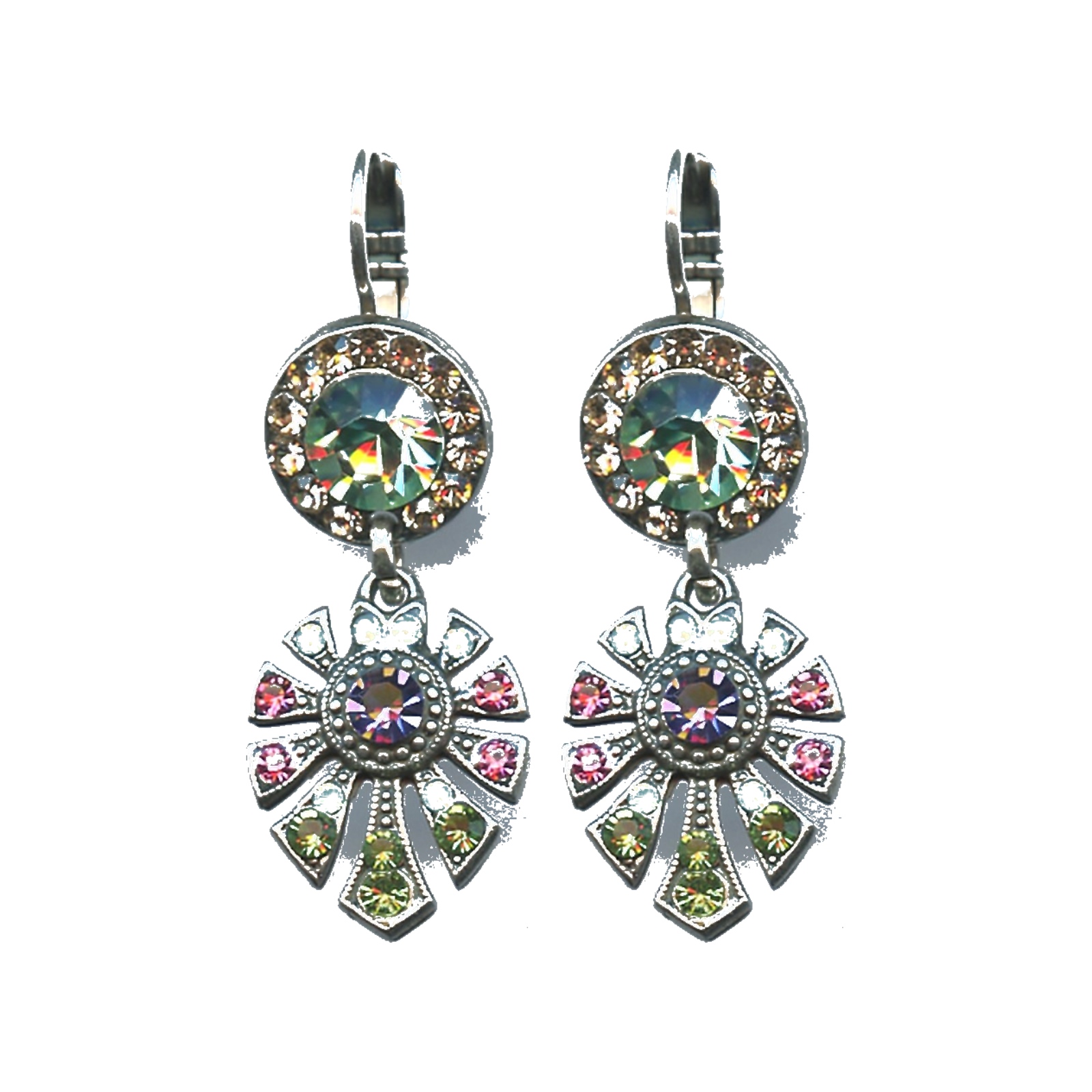 E-1514-3-803-SP6 Earrings By Mariana Woman Graceful Light Blue and Purple Swarovski Crystals - Image 1