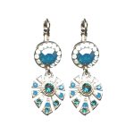 Earrings By Mariana Woman Contemporary Opal and Blue zircon Swarovski Crystals