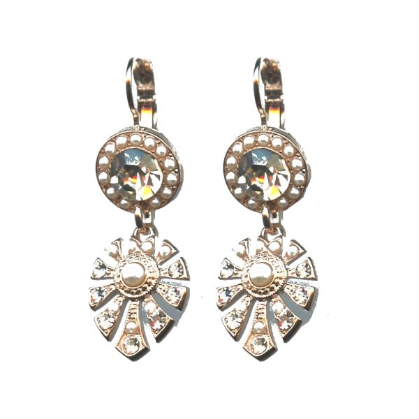 Earrings By Mariana Woman Distinctive Pearl Mmineral and Gold Quartz Swarovski Crystals