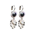 Earrings By Mariana Woman Charming Pearl and jet black) Swarovski Crystals - Image 2